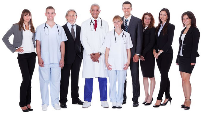 Professionals with doctor